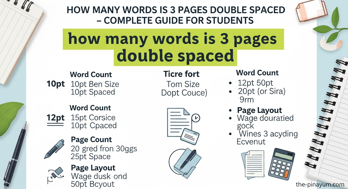 how many words is 3 pages double spaced